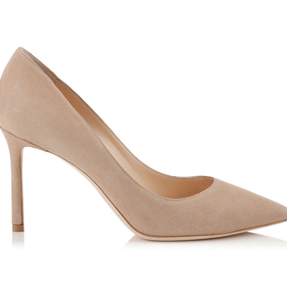 Jimmy Choo Tan Suede Romy Heels 37.5